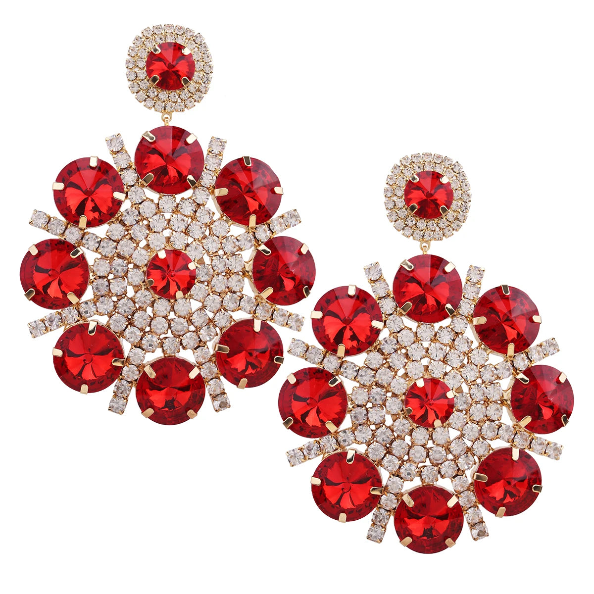 Exaggerated Elegant Beaded Imitation Pearl Earrings