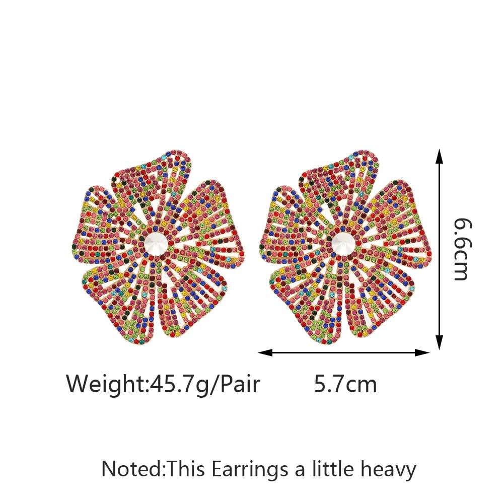 Luxury Design Flower Rhinestone Earrings