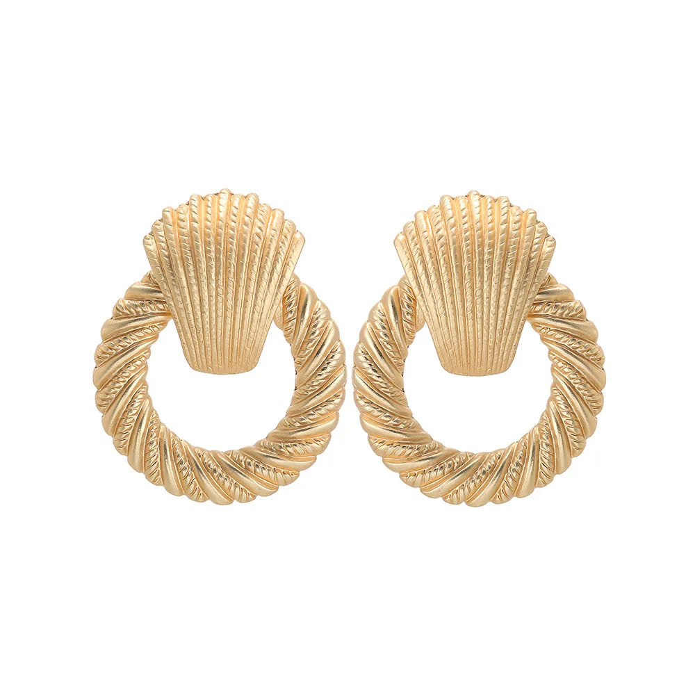 Round shell Clip on Earrings - Fanci Goddess