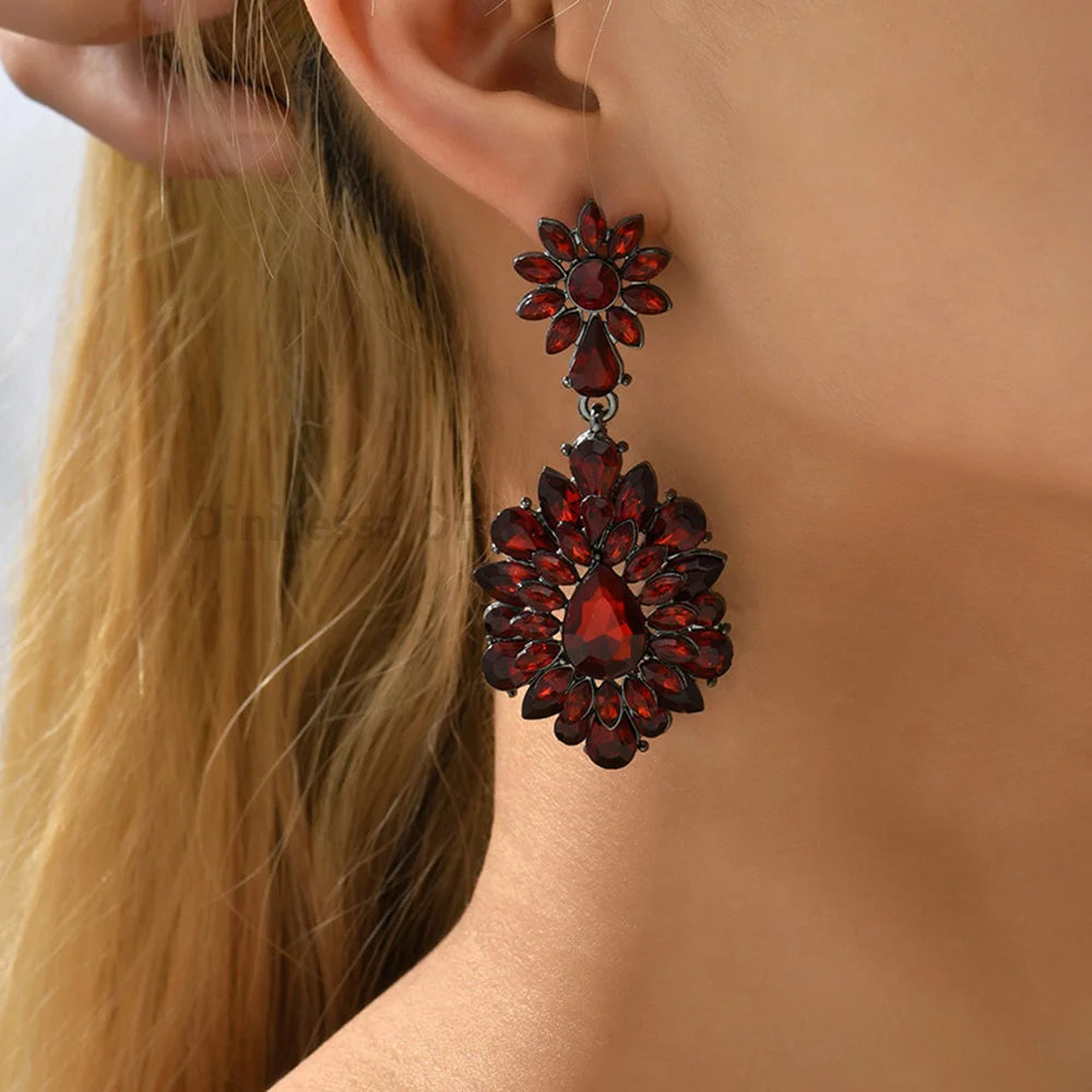 Teardrop Vintage Chandelier Crystal Earrings - Fanci Goddess