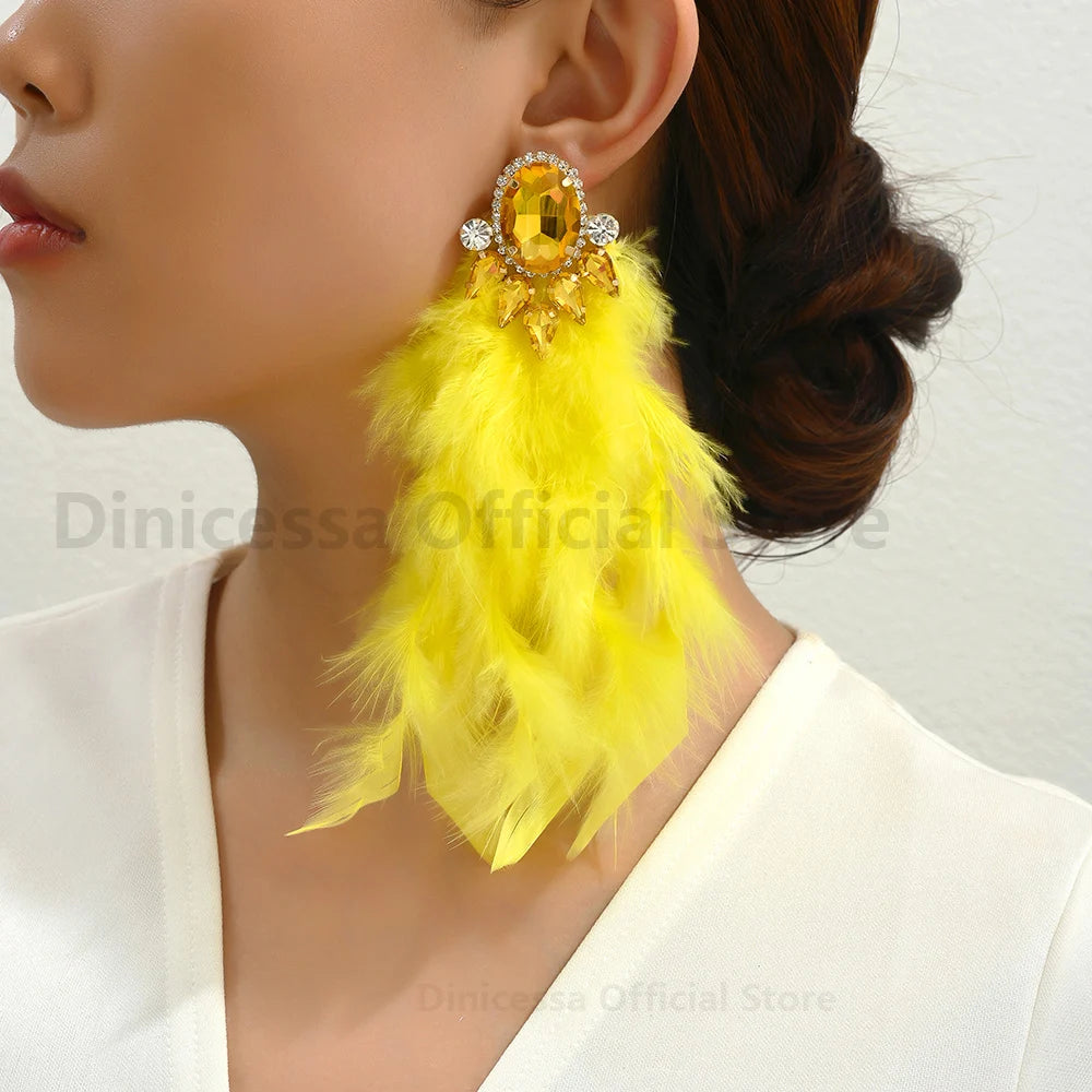 Charm Elegant Cute Feather Tassel Earrings