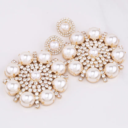 Exaggerated Elegant Beaded Imitation Pearl Earrings - Fanci Goddess