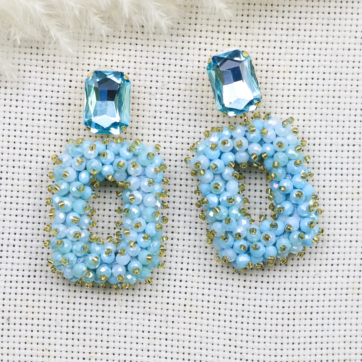 Square Crystal Drop Earrings - Fanci Goddess