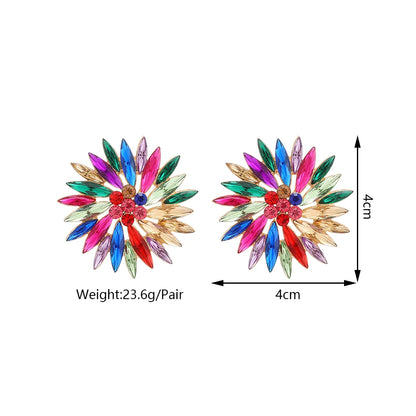 Sunflower Rhinestone Stud Earrings - Fanci Goddess