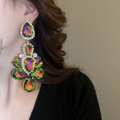 Exaggerated Inlaid Rhinestone Earrings - Fanci Goddess