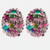 Round Crystal Colorful Rhinestone clip on Earrings - Fanci Goddess