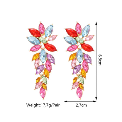 Classic Vintage Design Leaves Rhinestone Earrings - Fanci Goddess
