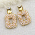 Square Crystal Drop Earrings - Fanci Goddess