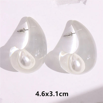 Transparent Clear Resin Copper Ball Earrings - Fanci Goddess