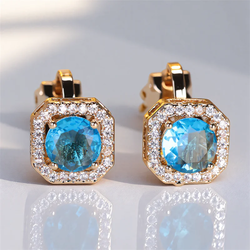 Trendy White Zircon Round Stone Clip on Earrings - Fanci Goddess