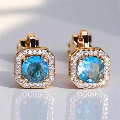 Trendy White Zircon Round Stone Clip on Earrings - Fanci Goddess