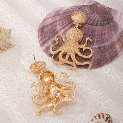 Octopus Exaggerated Ocean Earrings - Fanci Goddess