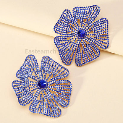 Luxury Design Flower Rhinestone Earrings - Fanci Goddess