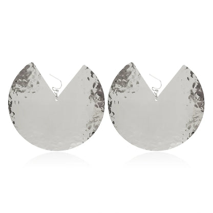 Punk Oversized Fan-shaped Stainless Steel Earrings - Fanci Goddess
