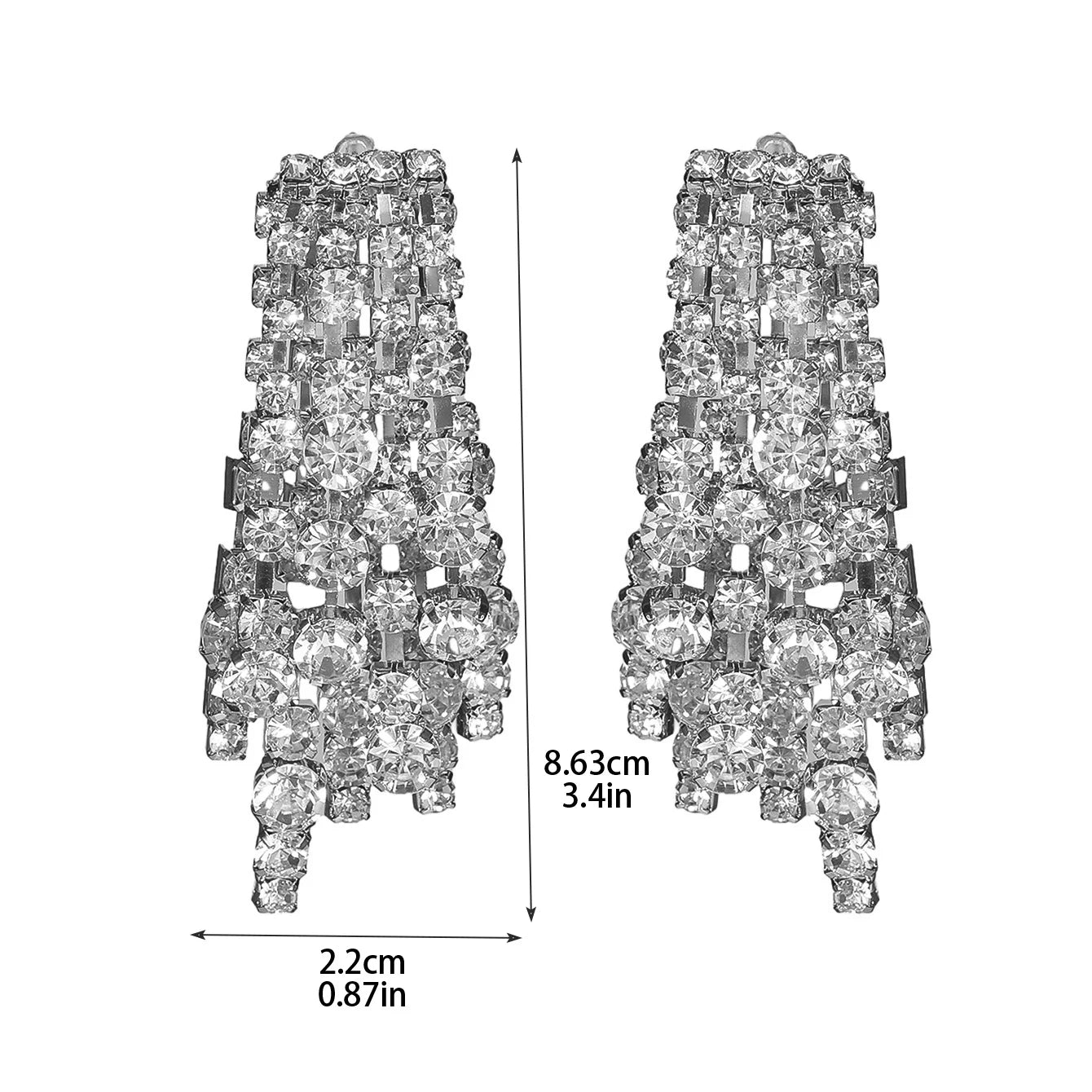 Sparking Tassel Rhinestone Earrings - Fanci Goddess