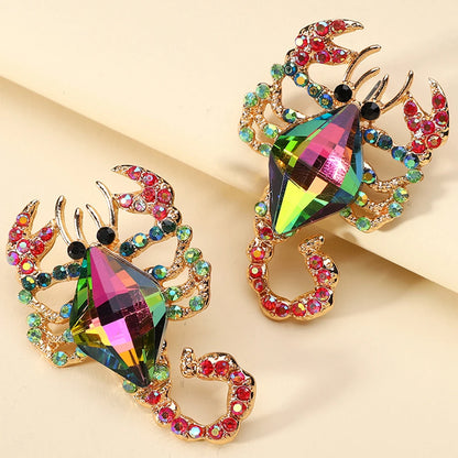 Multicolor Animal Scorpion Geometric Glass Stud Earring - Fanci Goddess