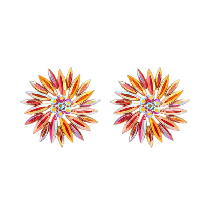 Sunflower Rhinestone Stud Earrings - Fanci Goddess