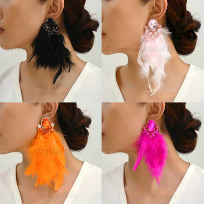 Charm Elegant Cute Feather Tassel Earrings - Fanci Goddess