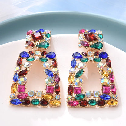 Ethnic Colorful Crystal Clip on Earrings - Fanci Goddess
