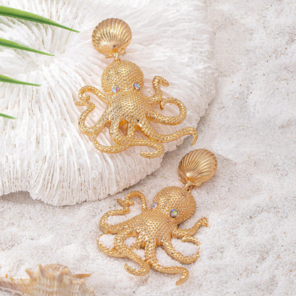 Octopus Exaggerated Ocean Earrings - Fanci Goddess