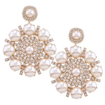 Exaggerated Elegant Beaded Imitation Pearl Earrings - Fanci Goddess