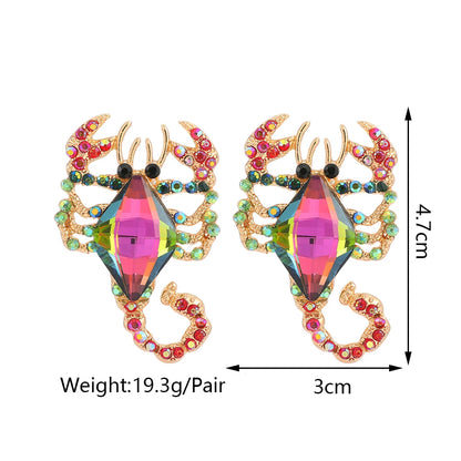 Multicolor Animal Scorpion Geometric Glass Stud Earring - Fanci Goddess