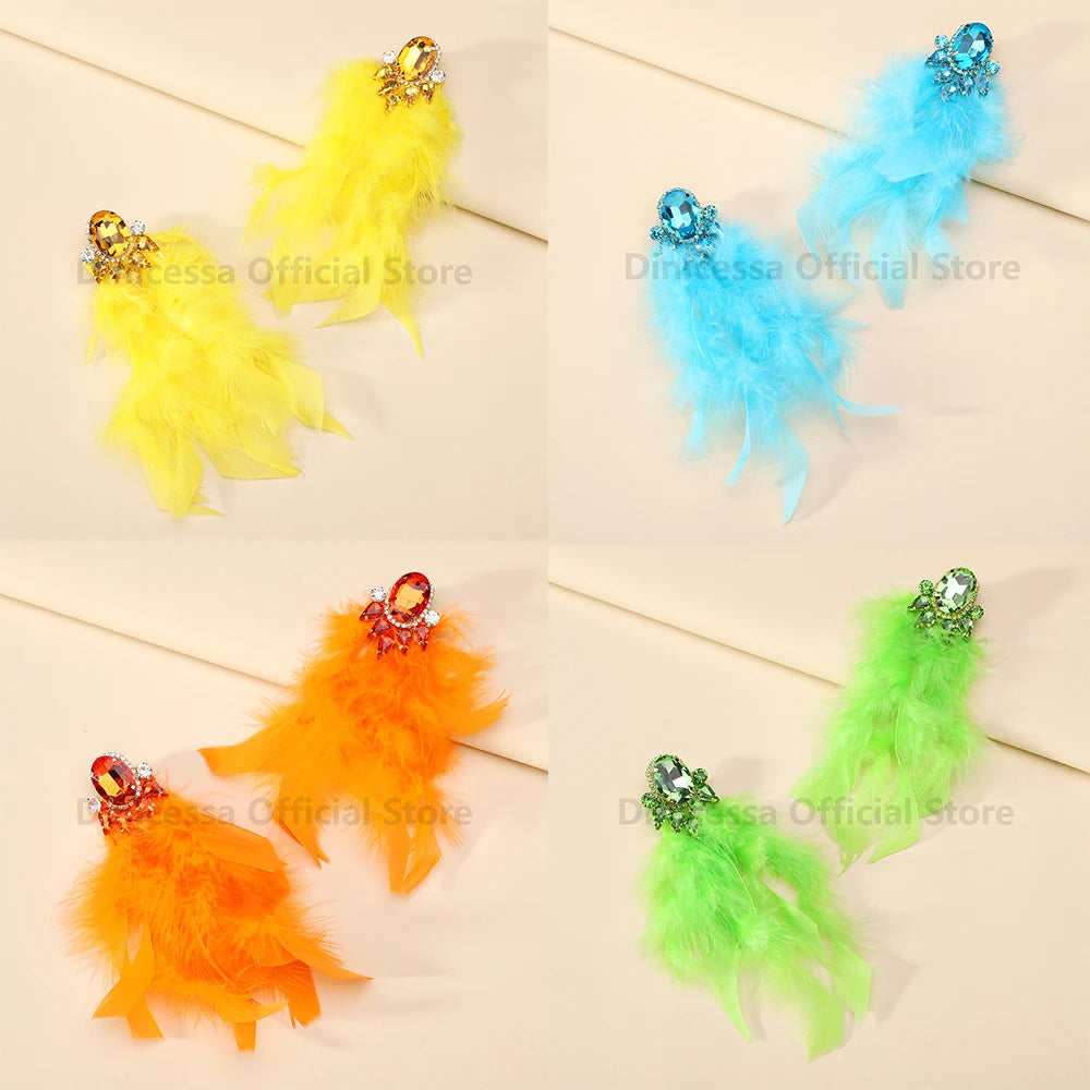 Charm Elegant Cute Feather Tassel Earrings