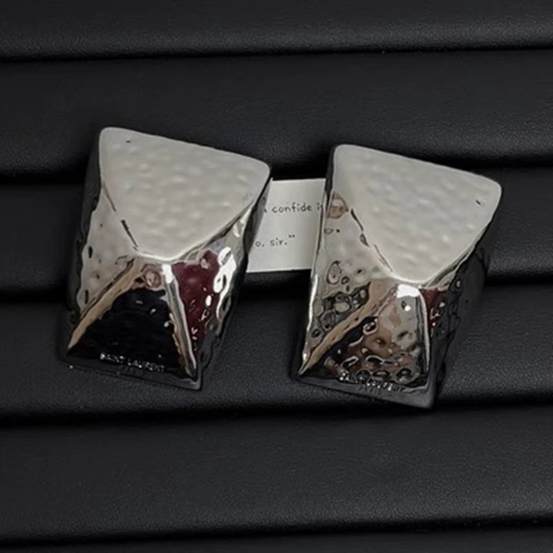 Stainless Steal Geometric Square Hollow Retro Earrings - Fanci Goddess