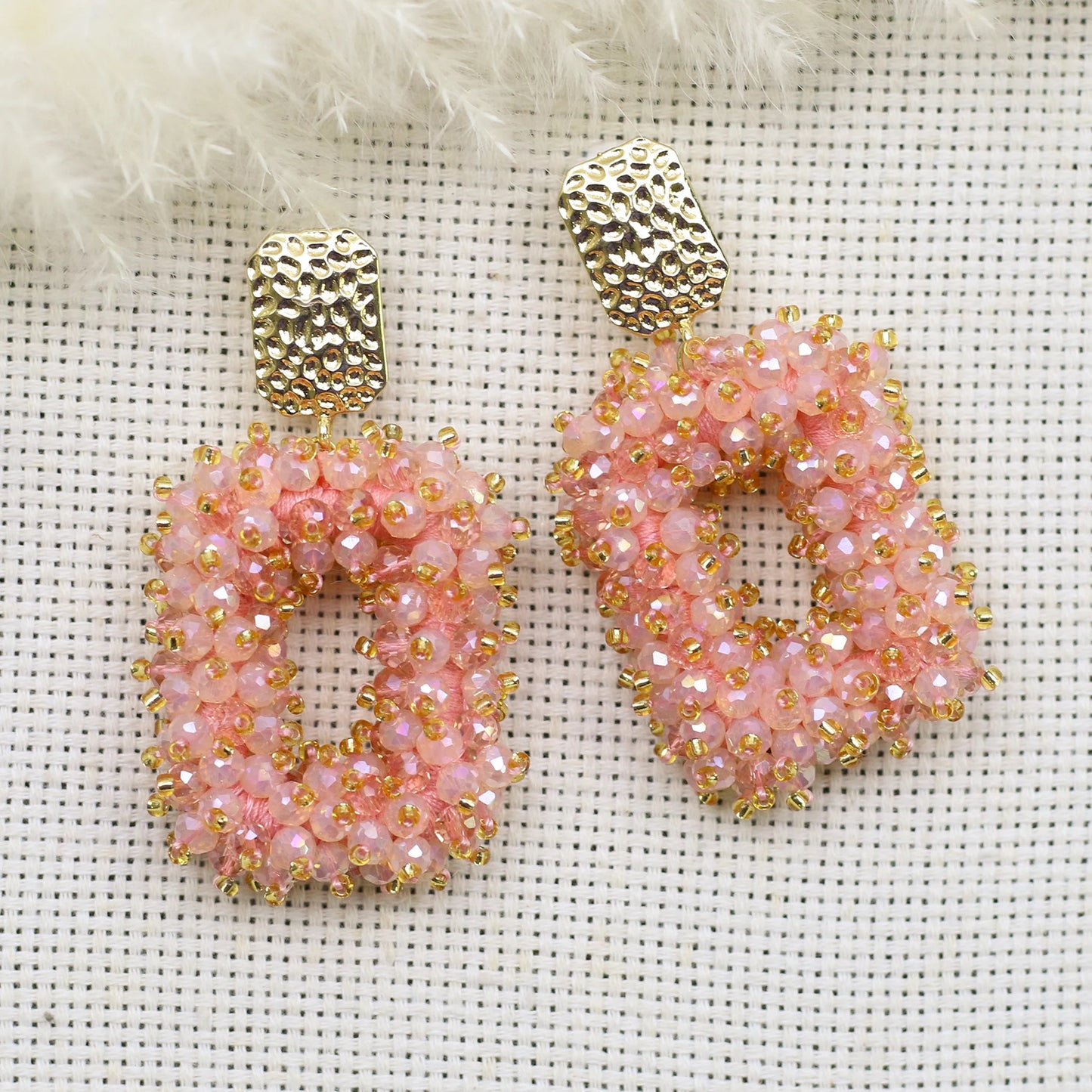 Square Crystal Drop Earrings