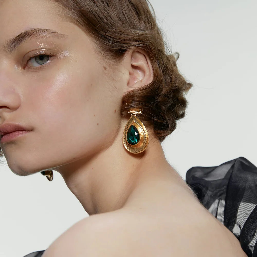 Classic Vintage Water Drop Multicolor Glass Earrings - Fanci Goddess