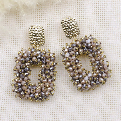 Square Crystal Drop Earrings - Fanci Goddess