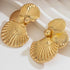 Large Metal Shell Post Earrings - Fanci Goddess