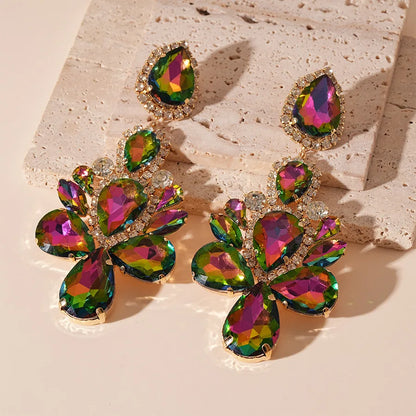 Exaggerated Inlaid Rhinestone Earrings - Fanci Goddess