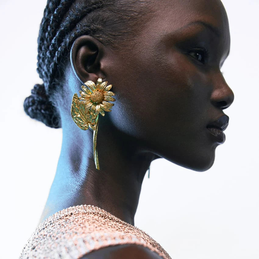 Plant Flower Drop Earrings