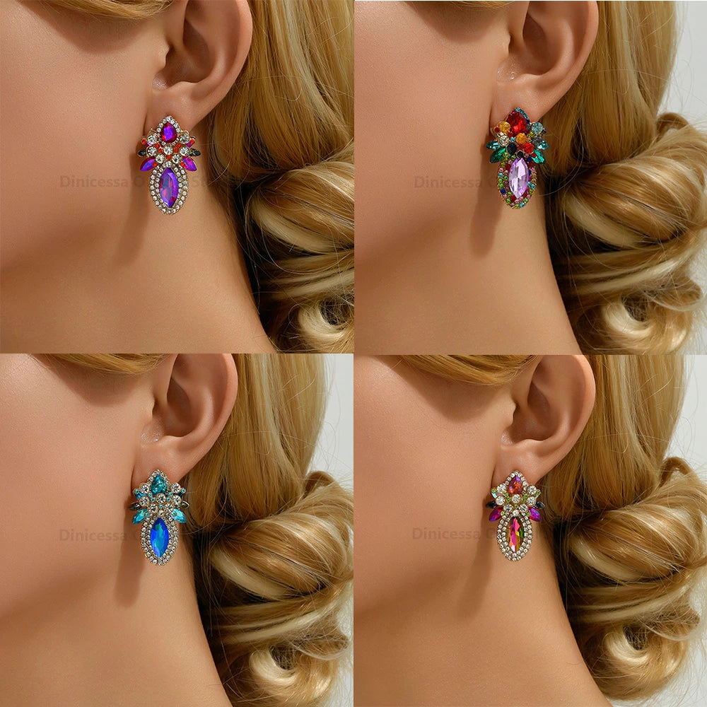 Elegant Glass Stud Earrings