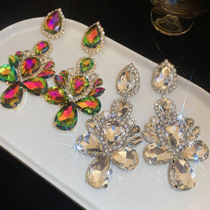 Exaggerated Inlaid Rhinestone Earrings - Fanci Goddess