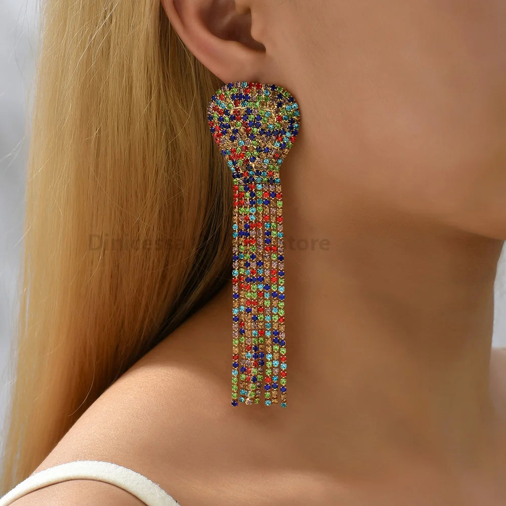 Charm Heart Shiny Rhinestone Earrings - Fanci Goddess