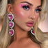 Design Pink Crystal Heart Earrings - Fanci Goddess