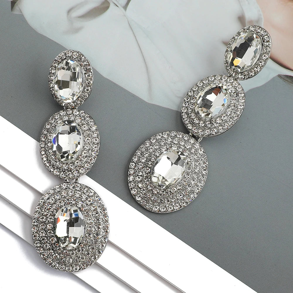 Elegant Full Crystal Dangle Earring - Fanci Goddess