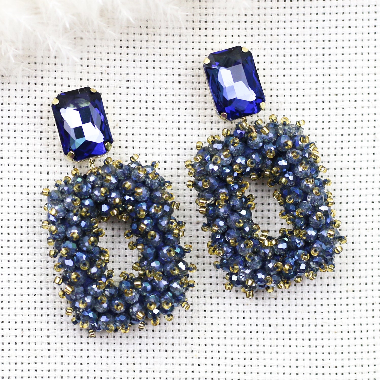 Square Crystal Drop Earrings - Fanci Goddess