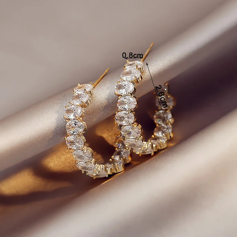 Uilz Circle Shape Zirconia Earrings - Fanci Goddess