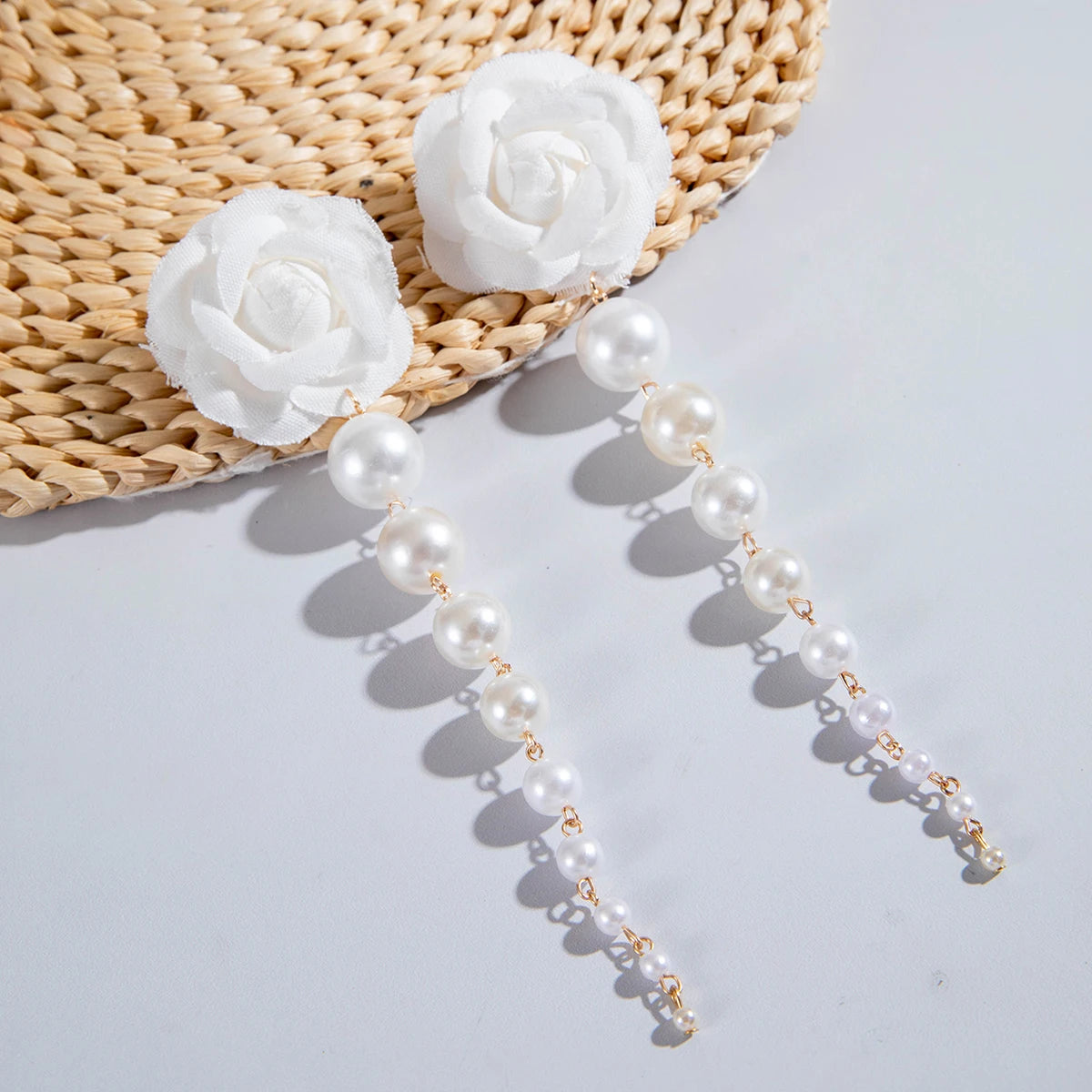 Tocona Pretty Big Rose Flowers Drop Earrings - Fanci Goddess