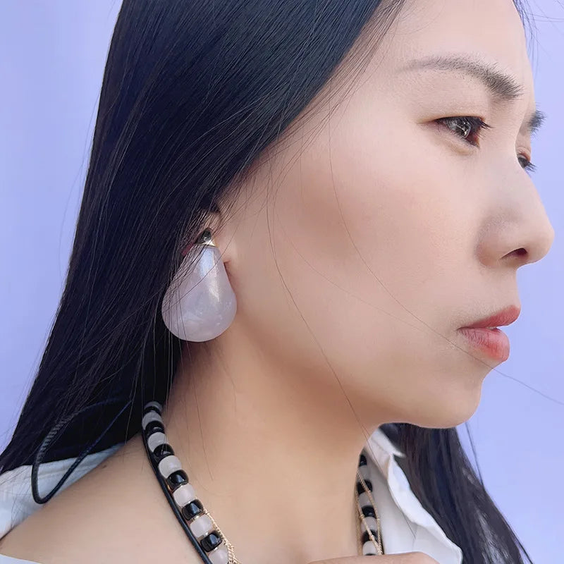 Transparent Clear Resin Copper Ball Earrings - Fanci Goddess