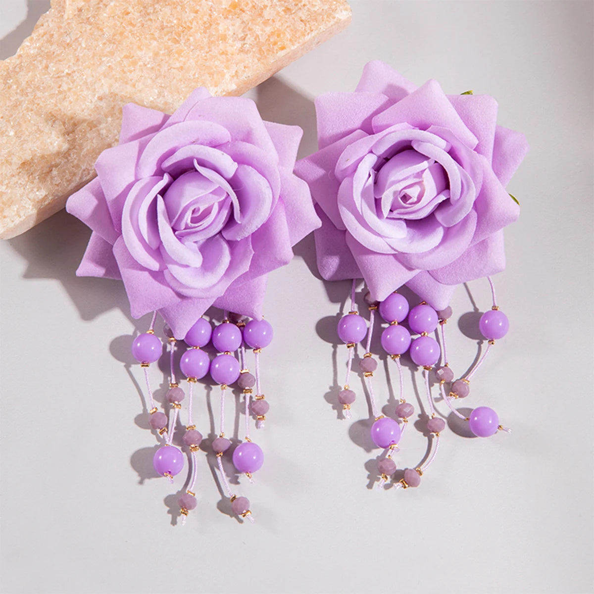 Fanci Multicolor Rose Flower Earrings - Fanci Goddess