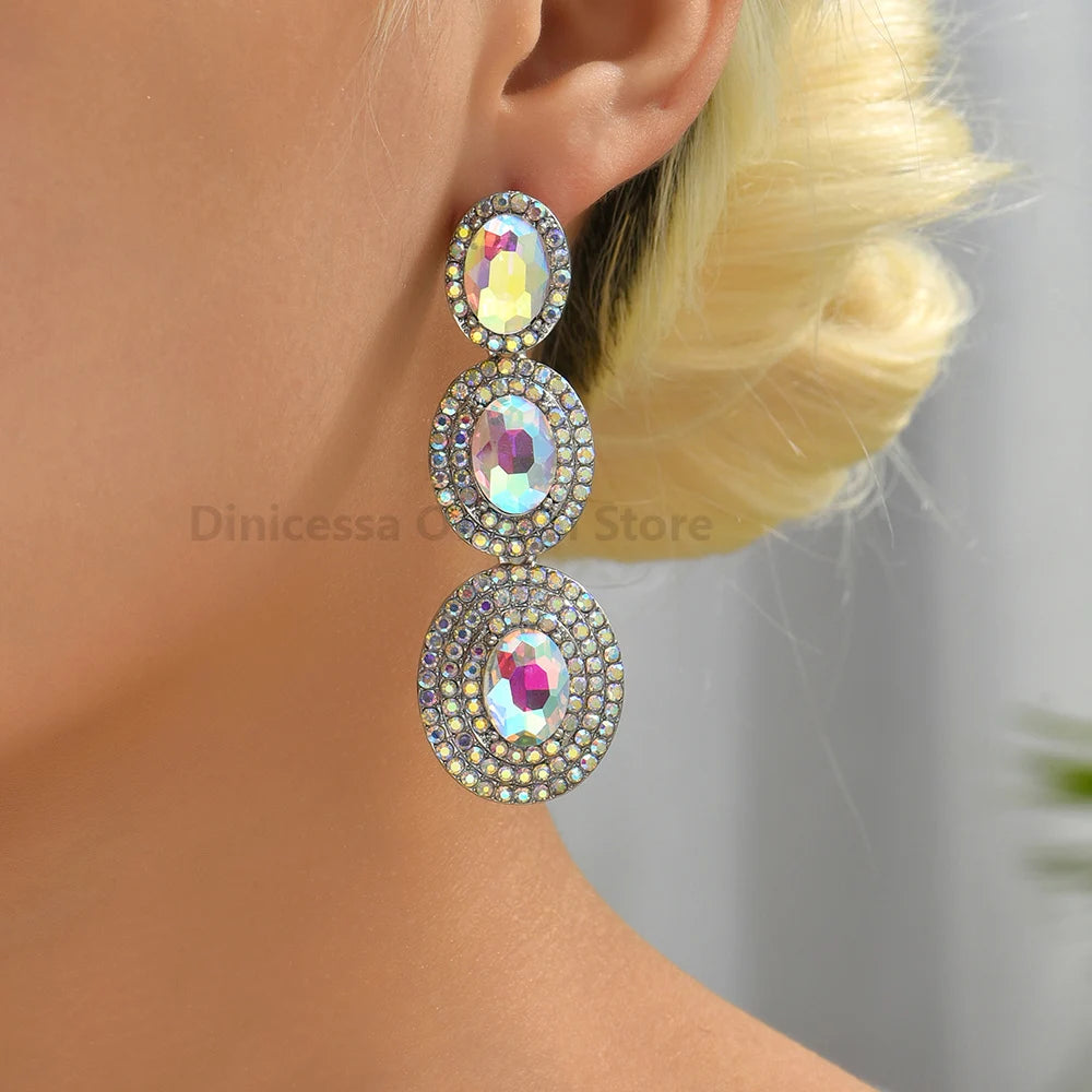 Elegant Full Crystal Dangle Earring - Fanci Goddess