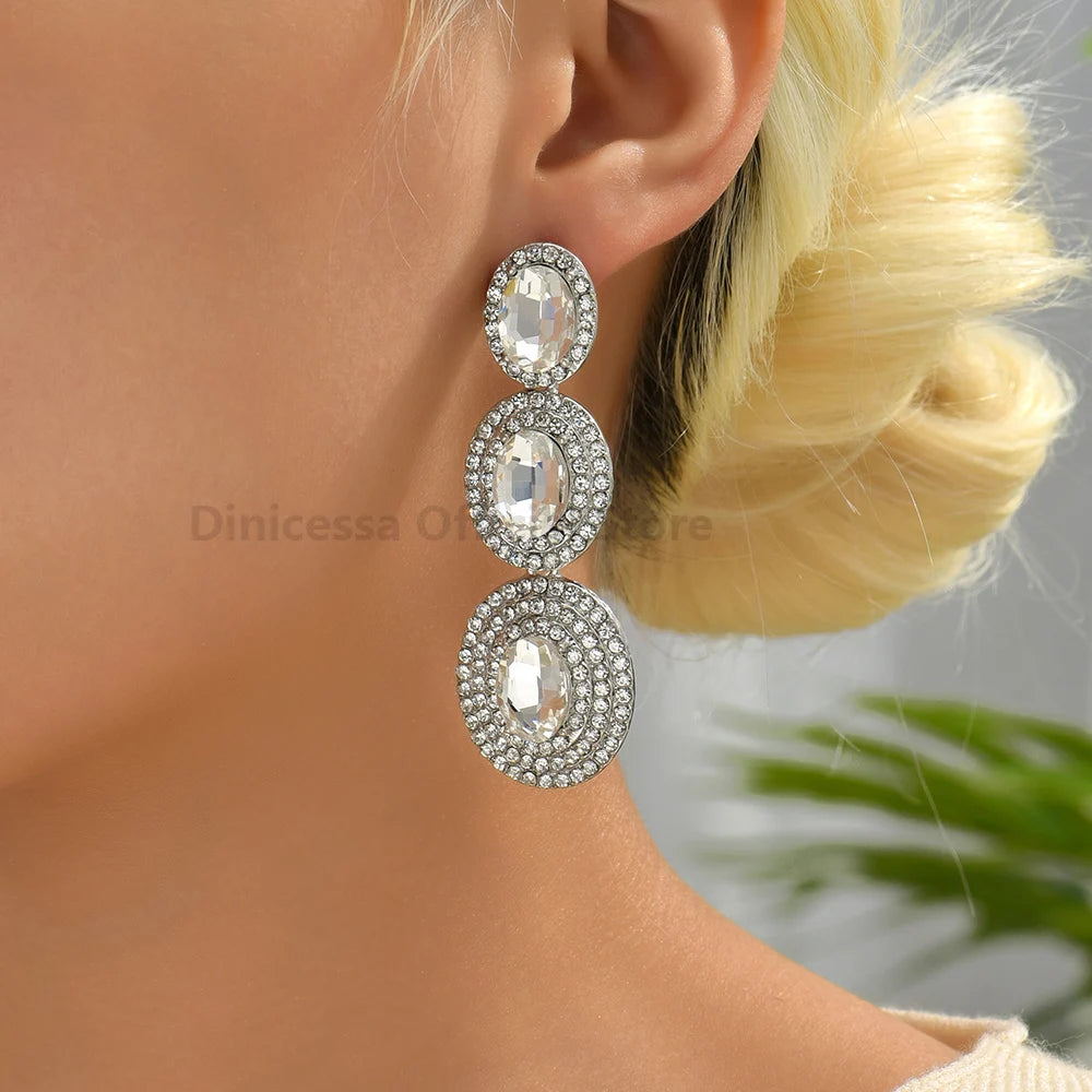 Elegant Full Crystal Dangle Earring - Fanci Goddess
