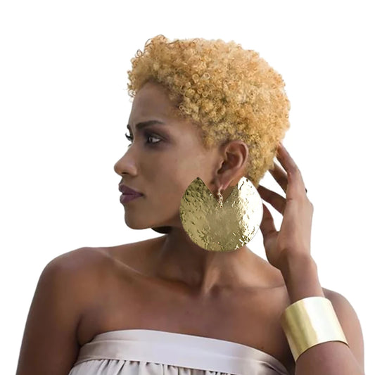 Punk Oversized Fan-shaped Stainless Steel Earrings