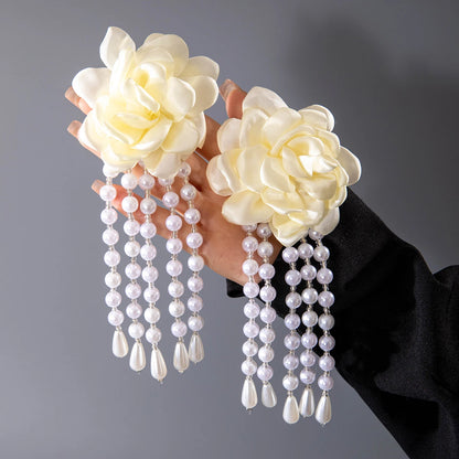 Tocona Pretty Big Rose Flowers Drop Earrings - Fanci Goddess